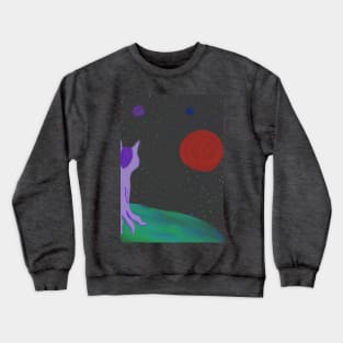 Red planet story first part of panel Crewneck Sweatshirt